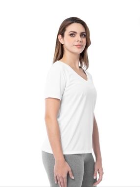 Athletic Works White V-Neck Short Sleeve Tee